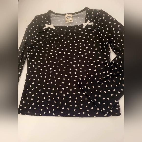 Girls Heart and Bows Long Sleeve Tops - Picture 3 of 6